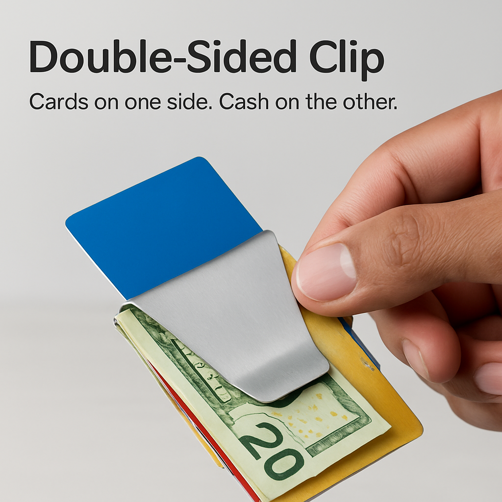 Slim Clip Double-Sided Money Clip Card Holder