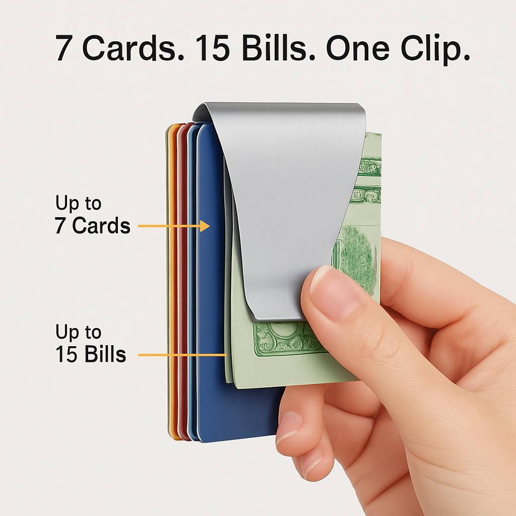 Slim Clip Double-Sided Money Clip Card Holder