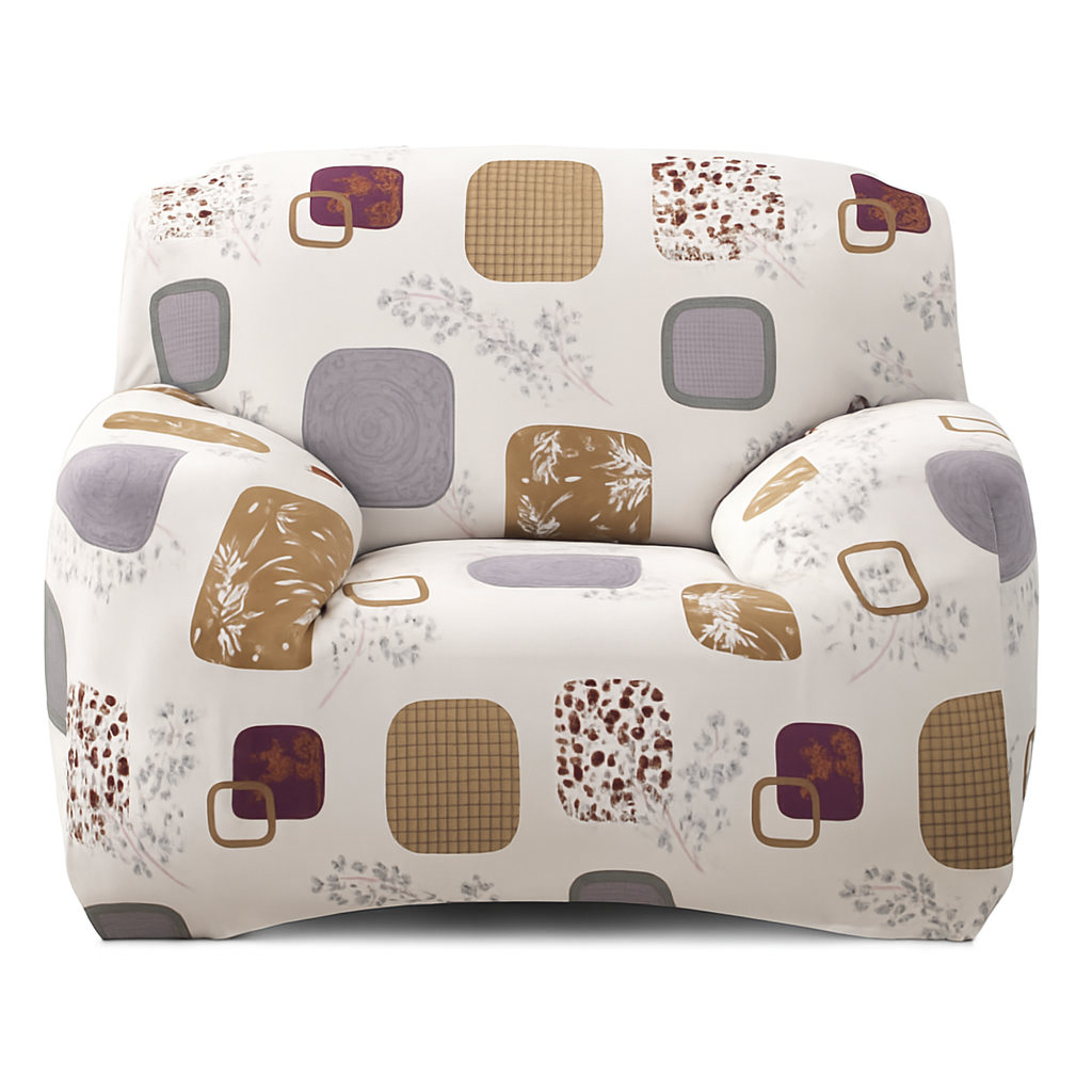 Printed Stretch Sofa Cover for 1-Seater - Slim Fit