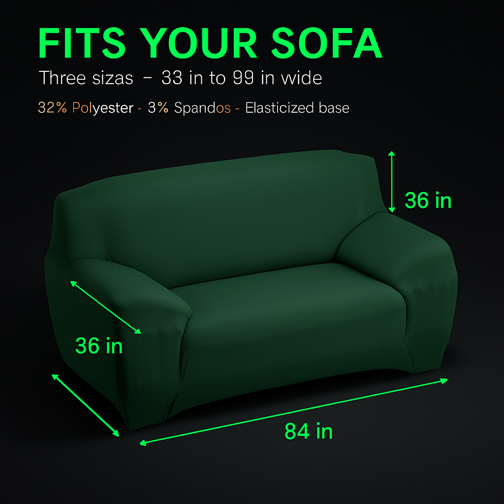 Printed Stretch Sofa Cover for 1-Seater - Slim Fit