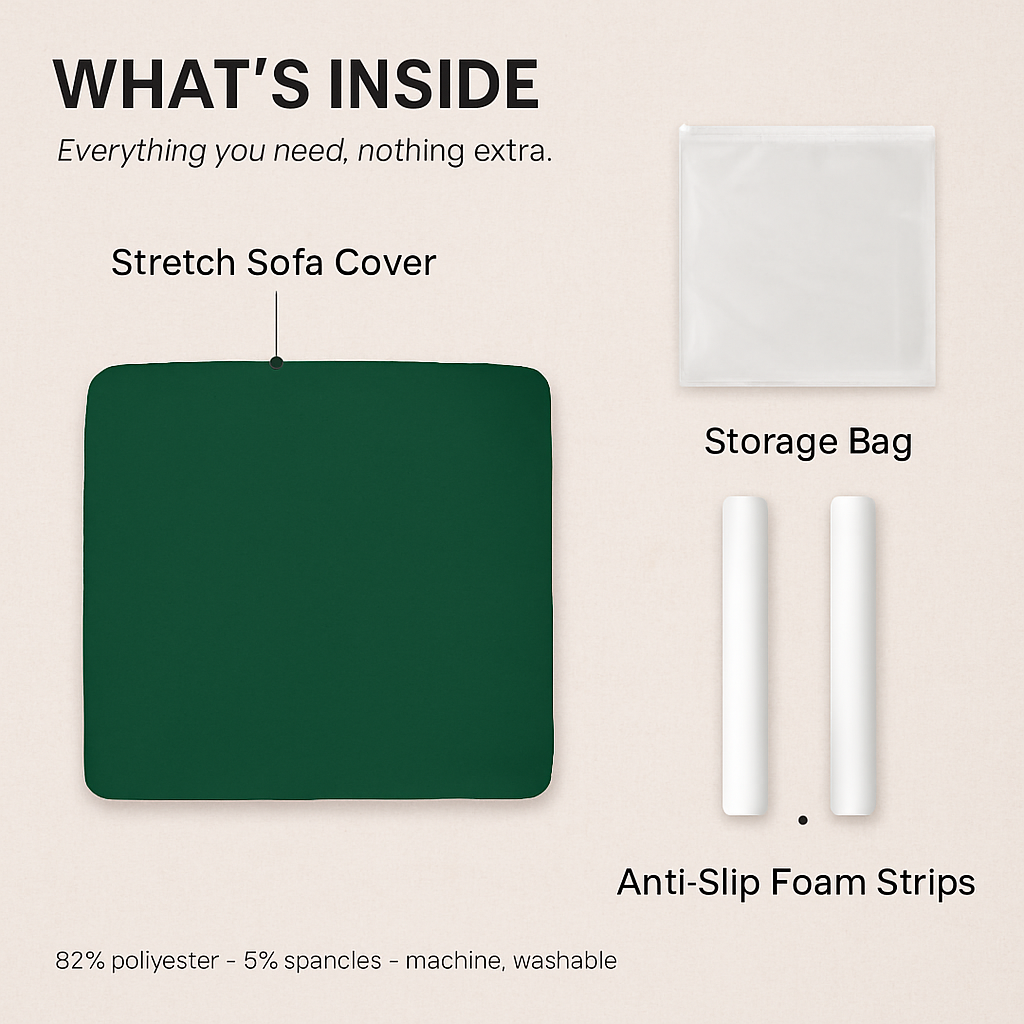 Printed Stretch Sofa Cover for 1-Seater - Slim Fit