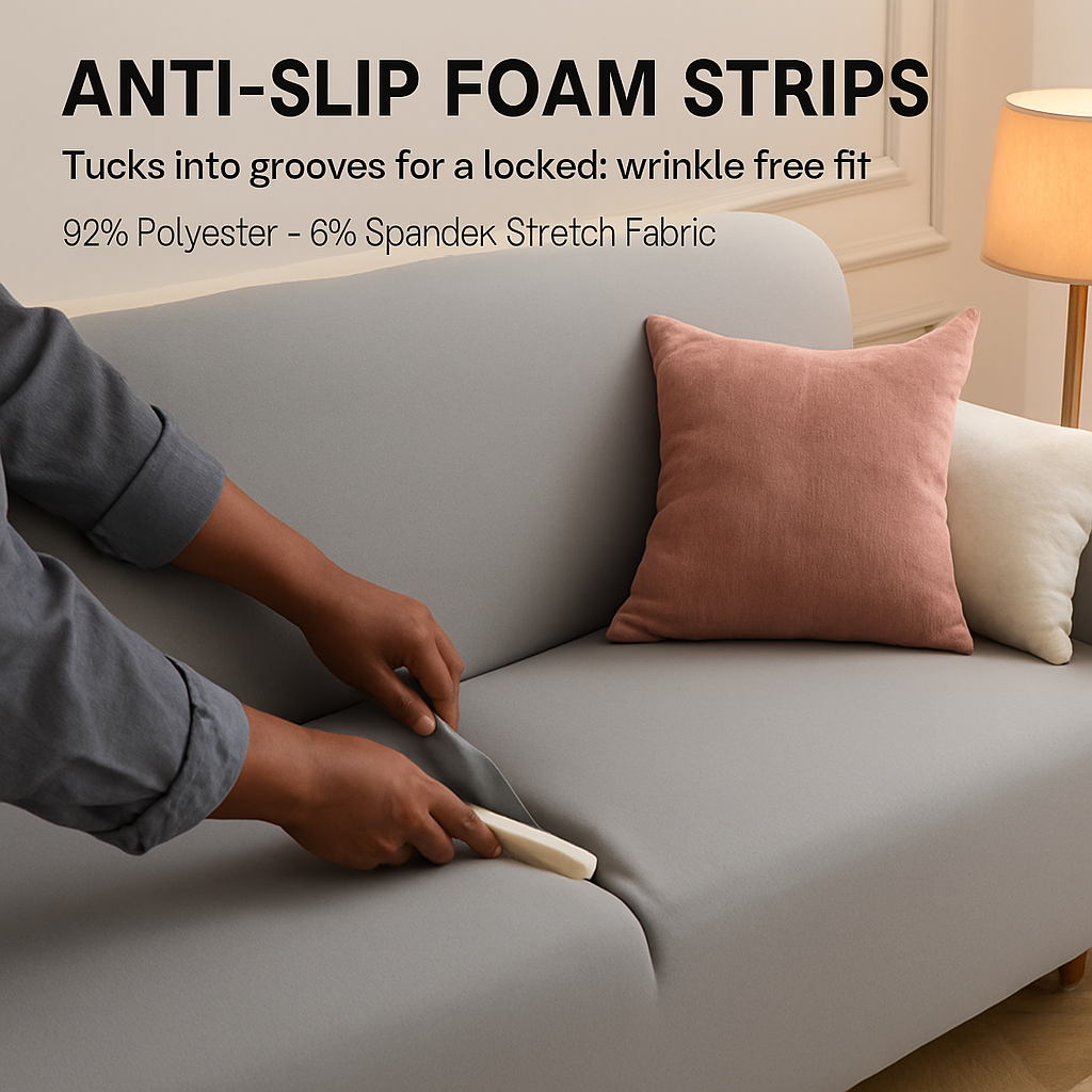 Printed Stretch Sofa Cover for 1-Seater - Slim Fit