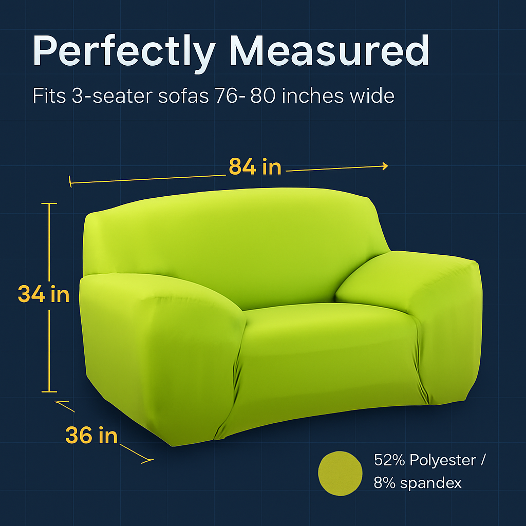Printed Stretch Sofa Cover for 1-Seater - Slim Fit