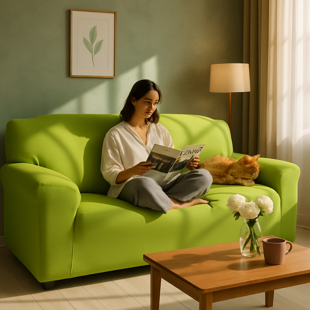 Printed Stretch Sofa Cover for 1-Seater - Slim Fit