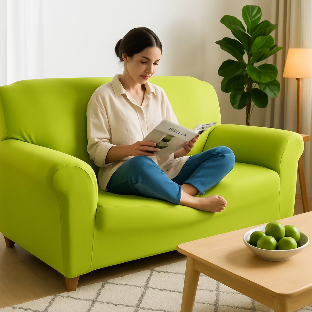 Printed Stretch Sofa Cover for 1-Seater - Slim Fit