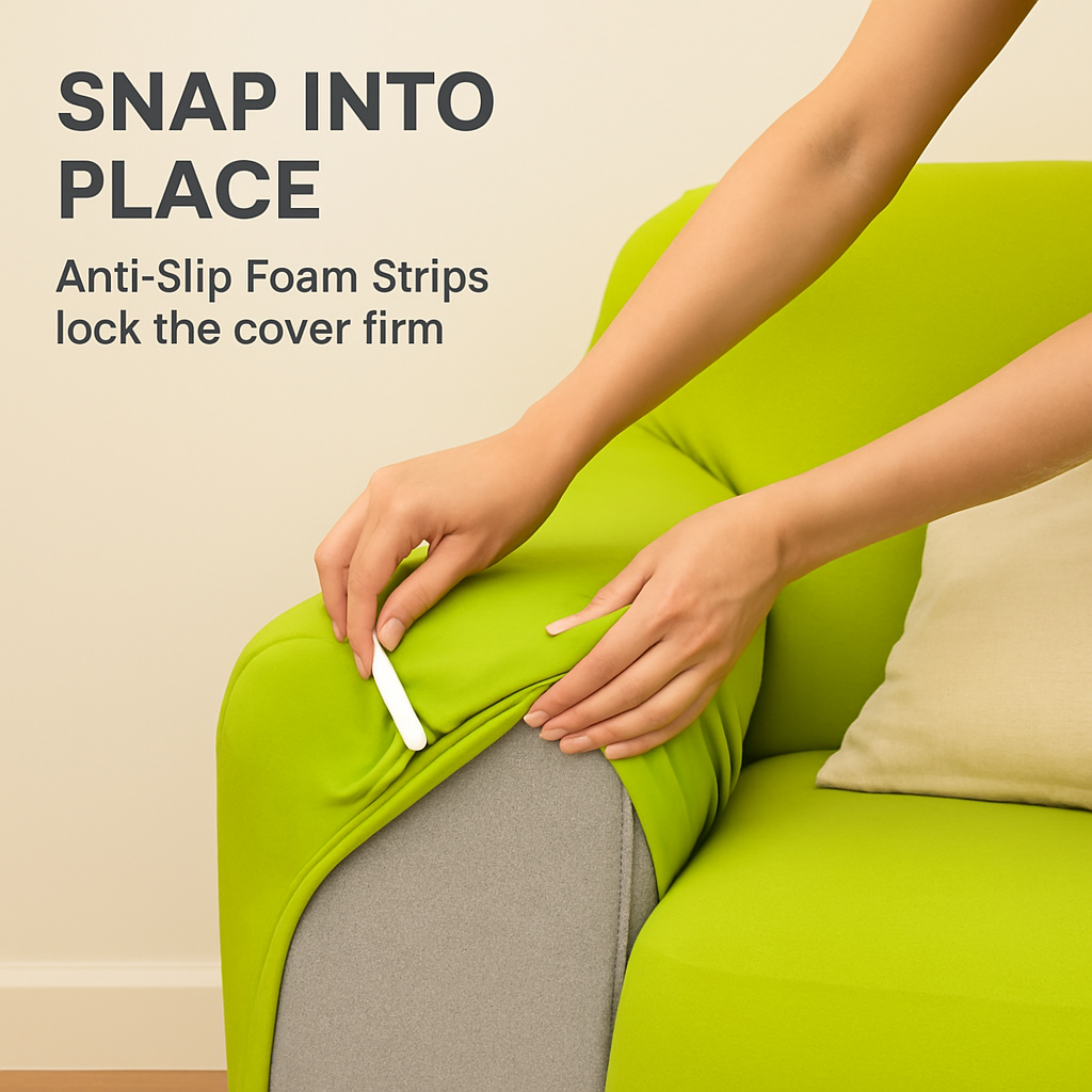 Printed Stretch Sofa Cover for 1-Seater - Slim Fit
