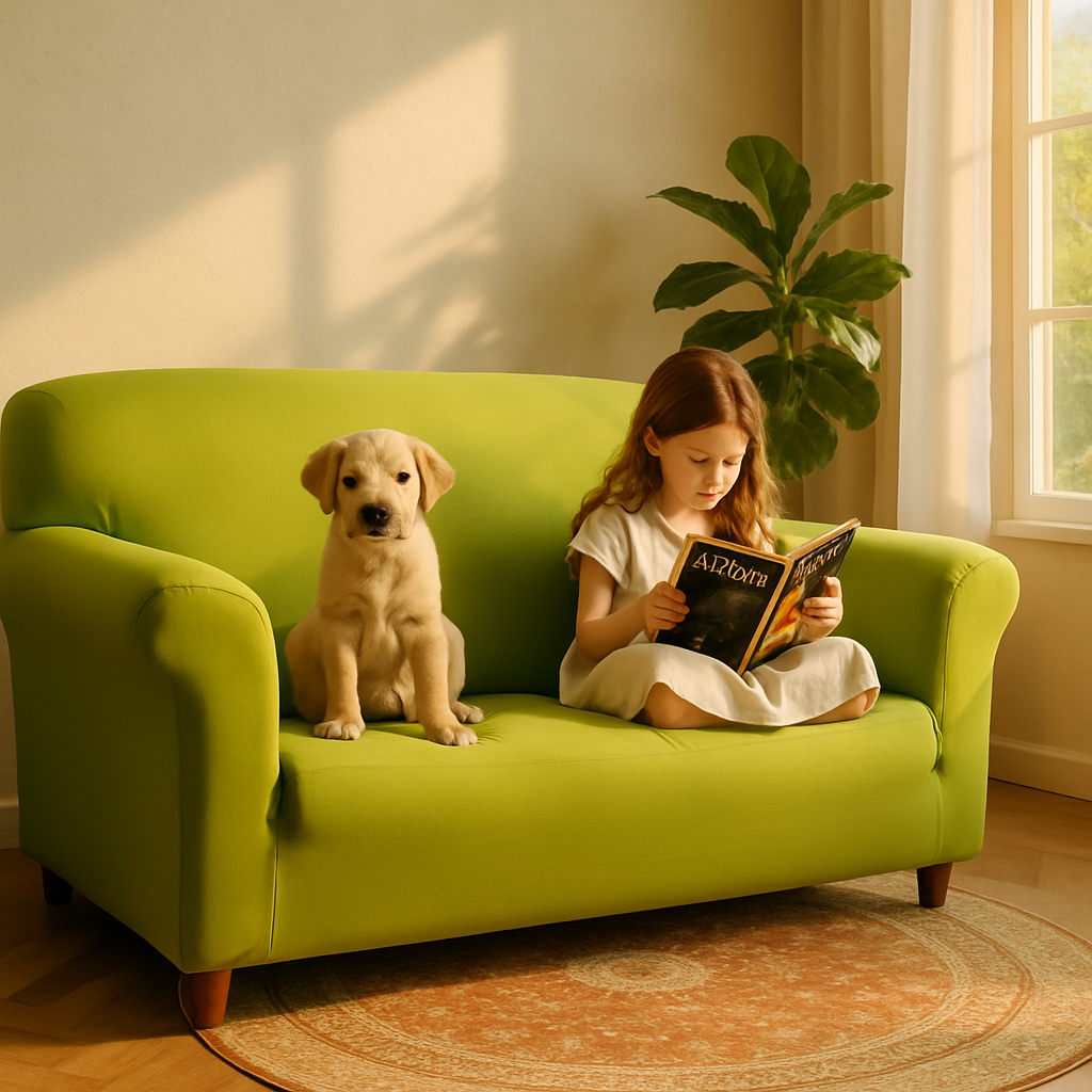 Printed Stretch Sofa Cover for 1-Seater - Slim Fit