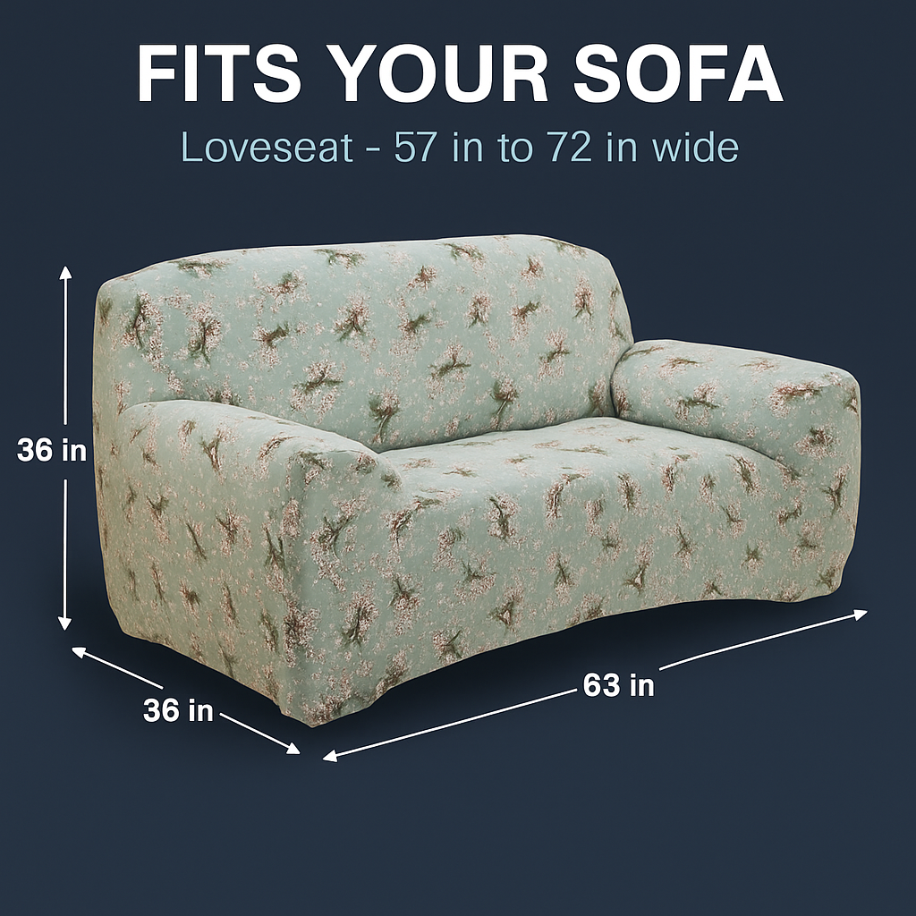 Printed Stretch Sofa Cover for 1-Seater - Slim Fit
