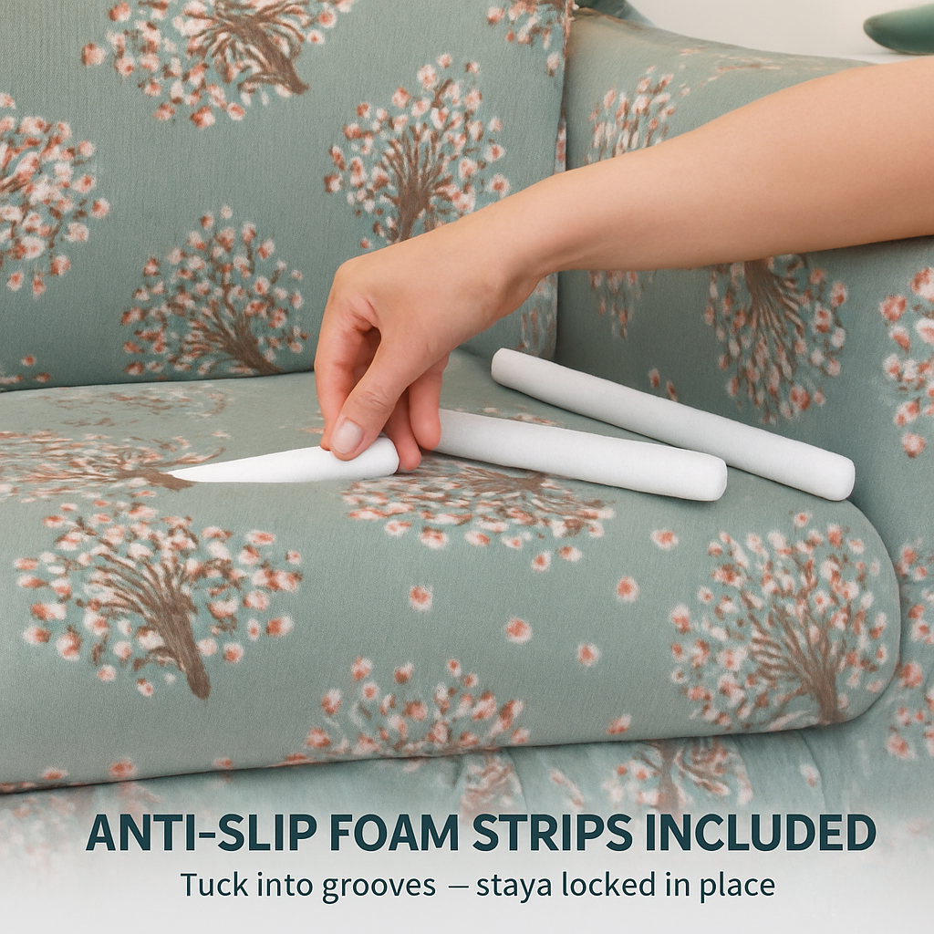 Printed Stretch Sofa Cover for 1-Seater - Slim Fit