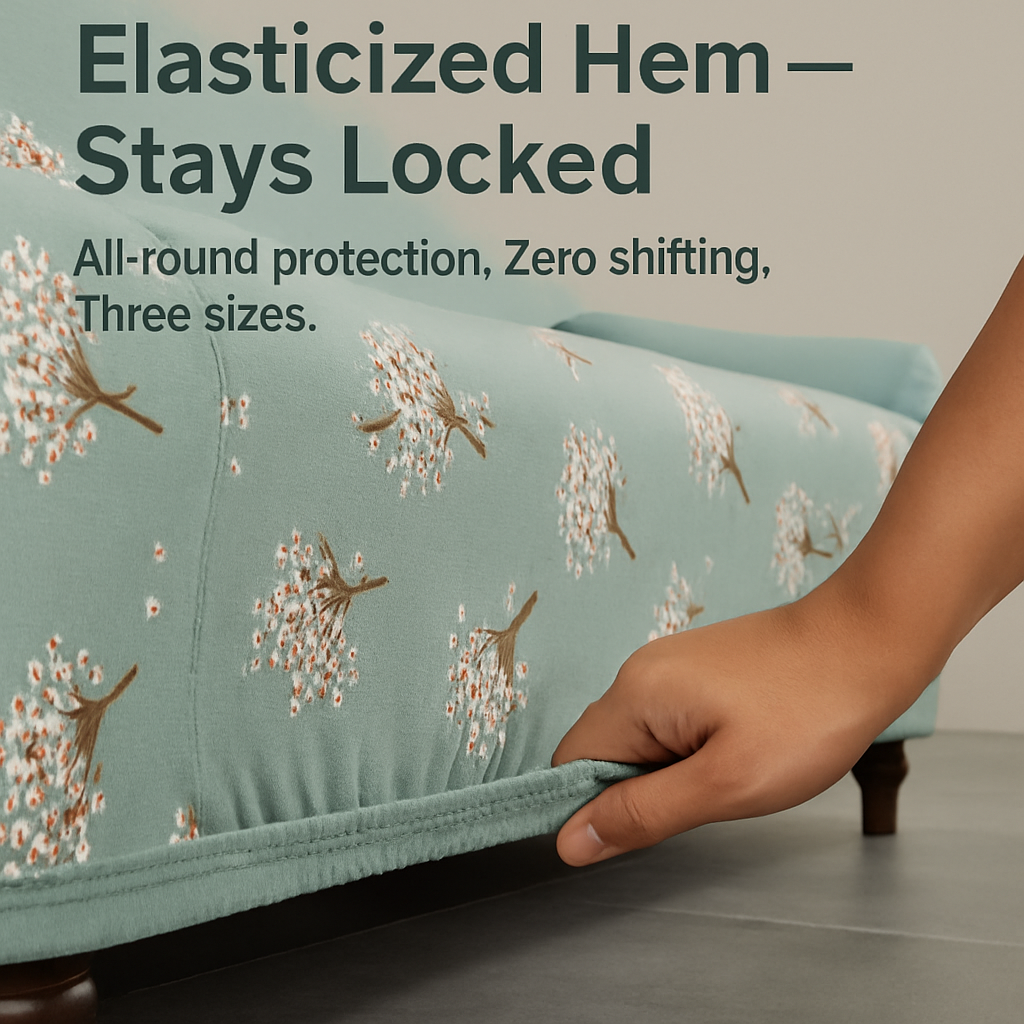Printed Stretch Sofa Cover for 1-Seater - Slim Fit