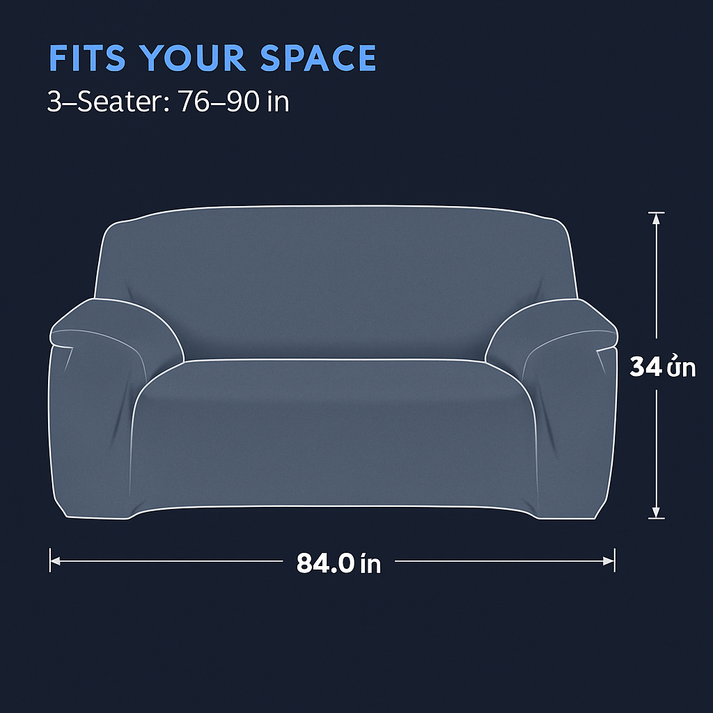 Printed Stretch Sofa Cover for 1-Seater - Slim Fit