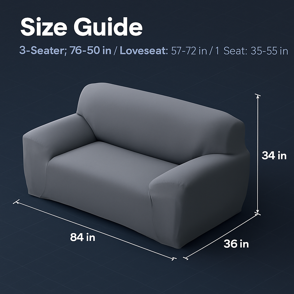 Printed Stretch Sofa Cover for 1-Seater - Slim Fit