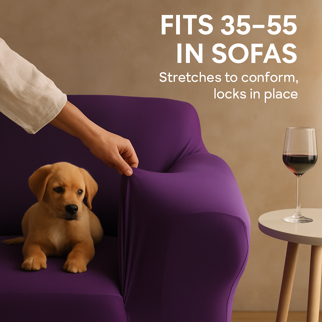 Printed Stretch Sofa Cover for 1-Seater - Slim Fit