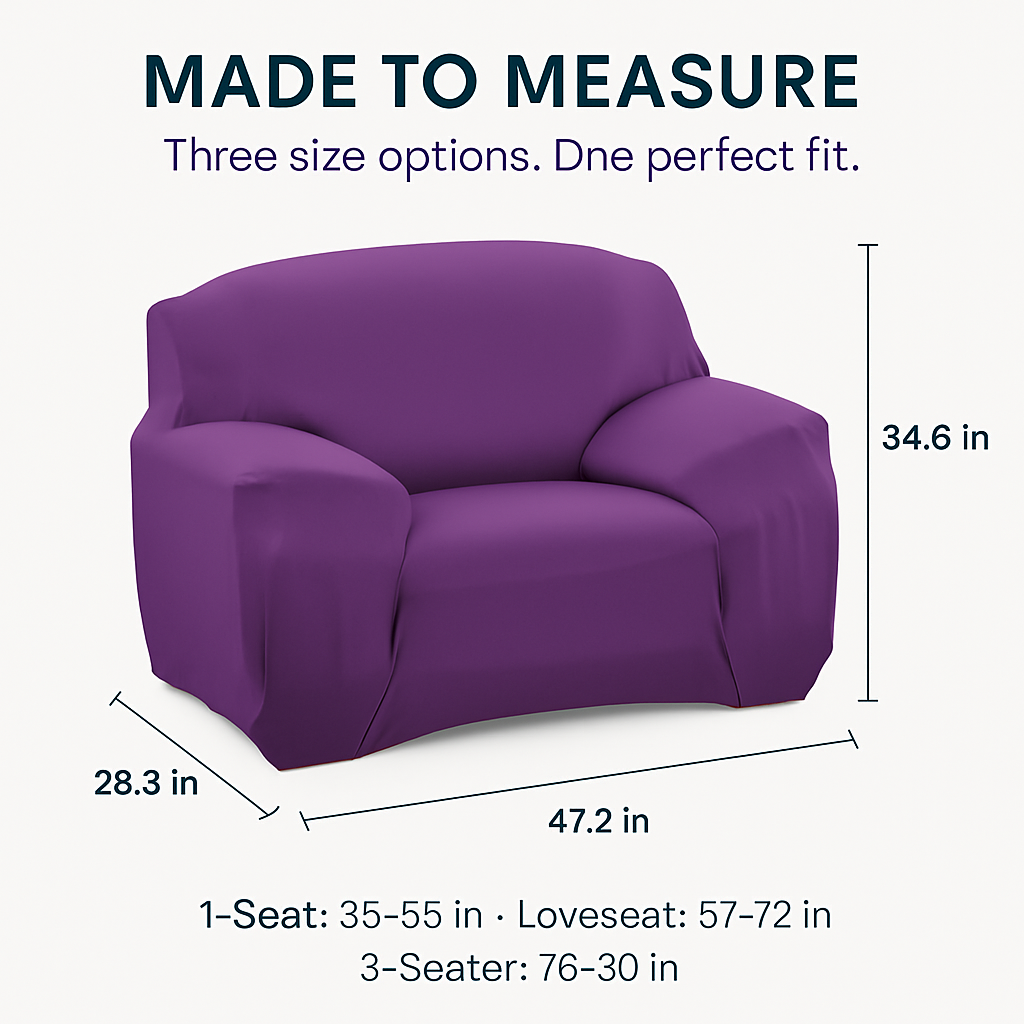 Printed Stretch Sofa Cover for 1-Seater - Slim Fit