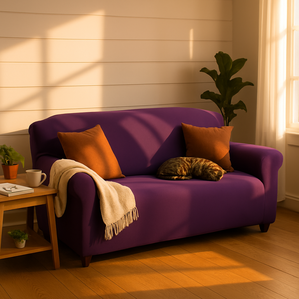 Printed Stretch Sofa Cover for 1-Seater - Slim Fit