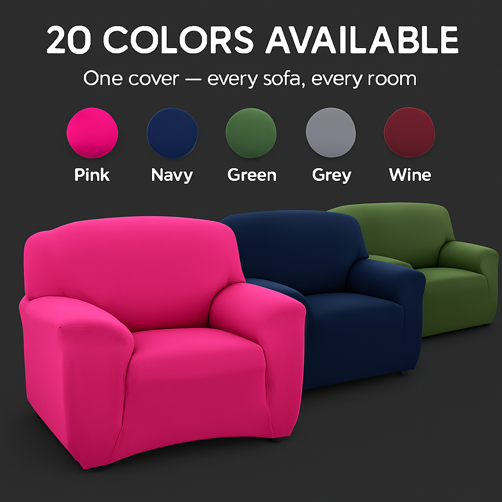 Printed Stretch Sofa Cover for 1-Seater - Slim Fit