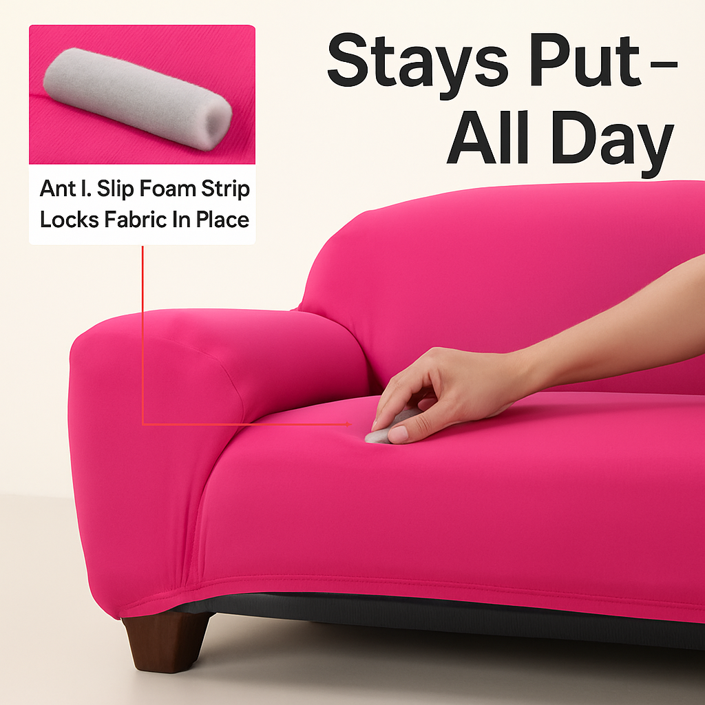 Printed Stretch Sofa Cover for 1-Seater - Slim Fit