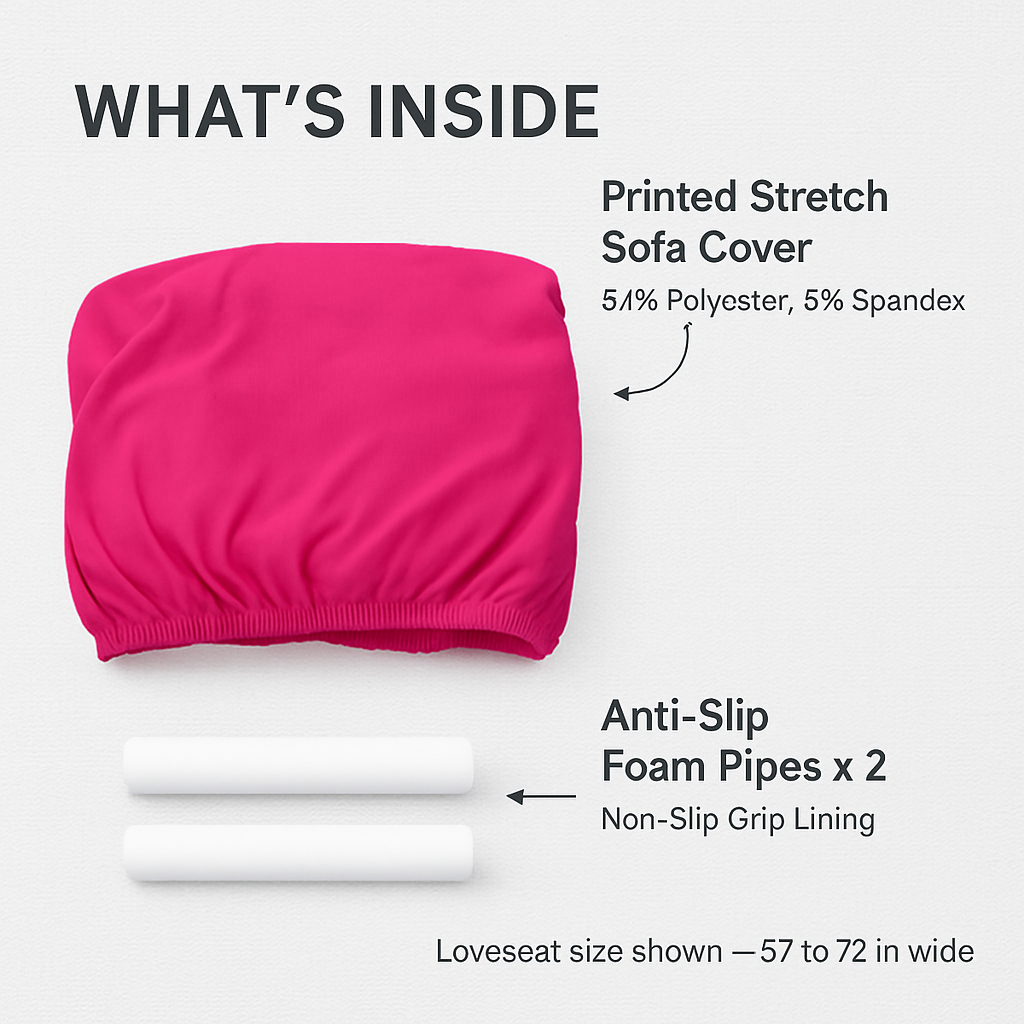 Printed Stretch Sofa Cover for 1-Seater - Slim Fit