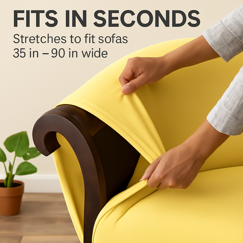 Printed Stretch Sofa Cover for 1-Seater - Slim Fit