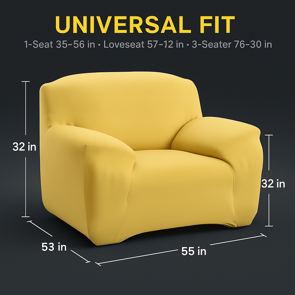 Printed Stretch Sofa Cover for 1-Seater - Slim Fit