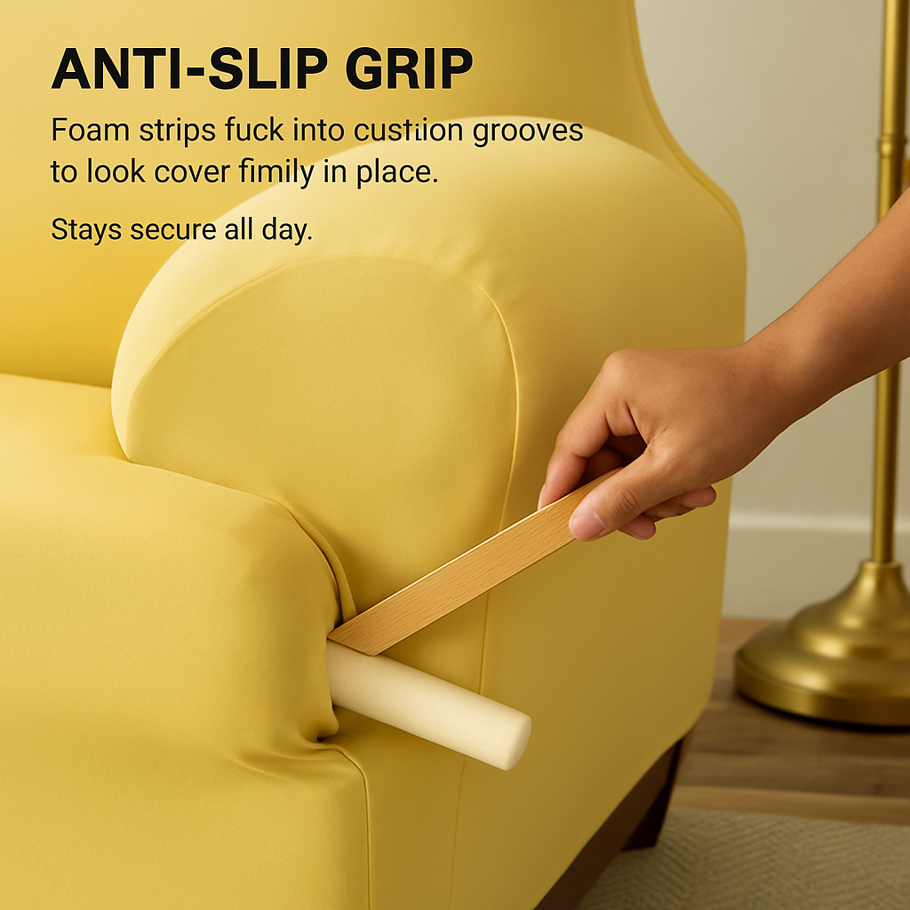 Printed Stretch Sofa Cover for 1-Seater - Slim Fit