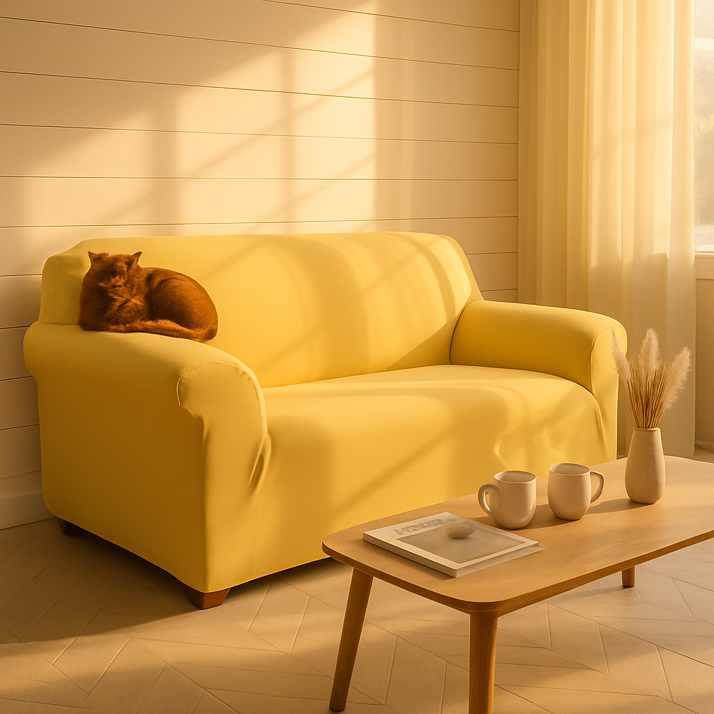 Printed Stretch Sofa Cover for 1-Seater - Slim Fit