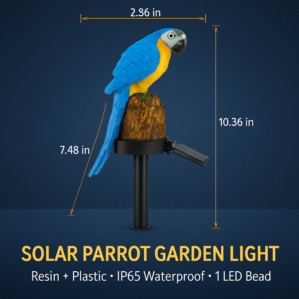 Parrot Garden Light Solar Powered LED Lamp Outdoors