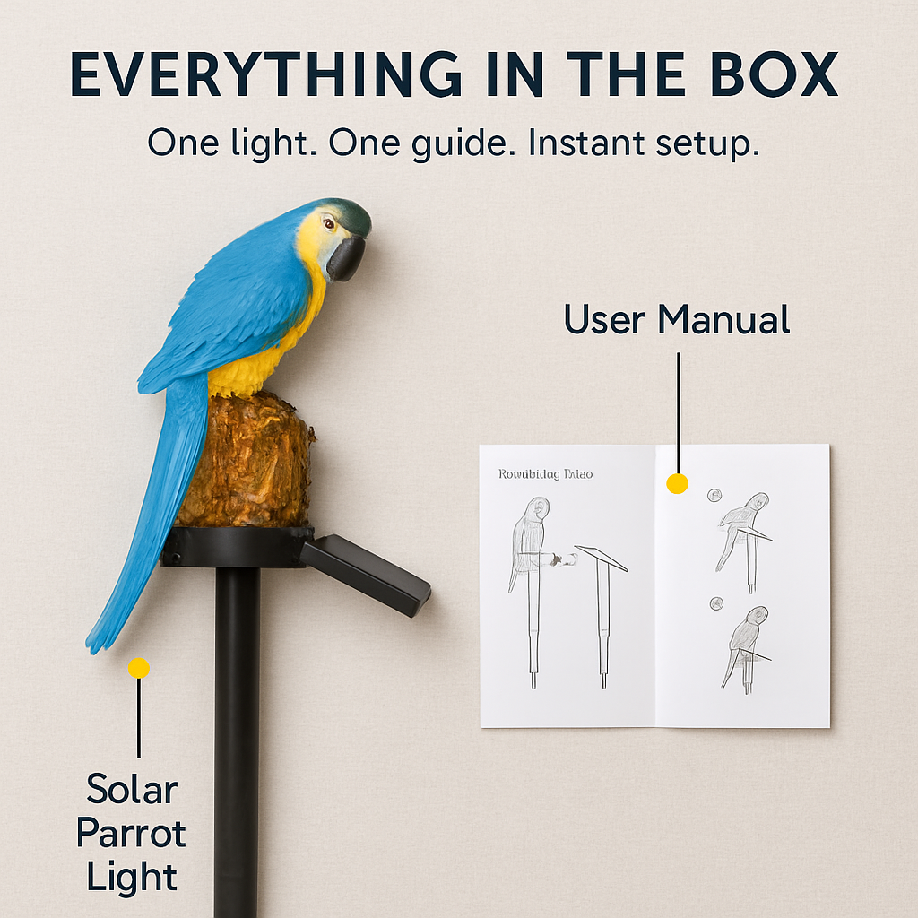 Parrot Garden Light Solar Powered LED Lamp Outdoors