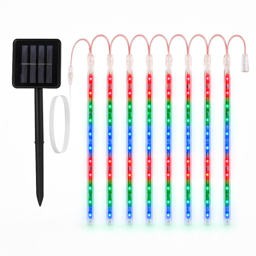 Meteor Shower Solar String Lights for Outdoor Decor