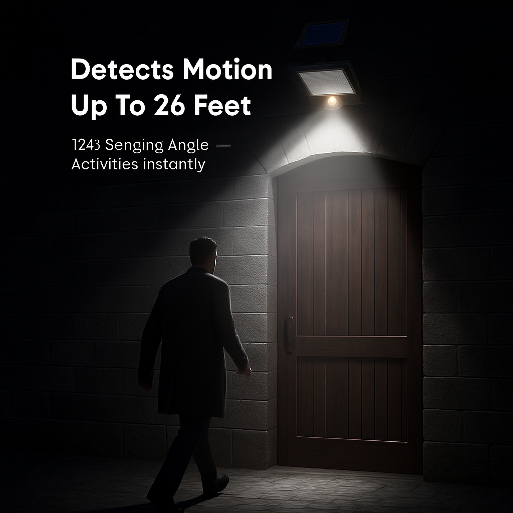 Solar Powered Motion Sensor Wall Light for Outdoor Use