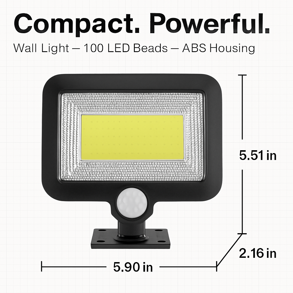 Solar Powered Motion Sensor Wall Light for Outdoor Use