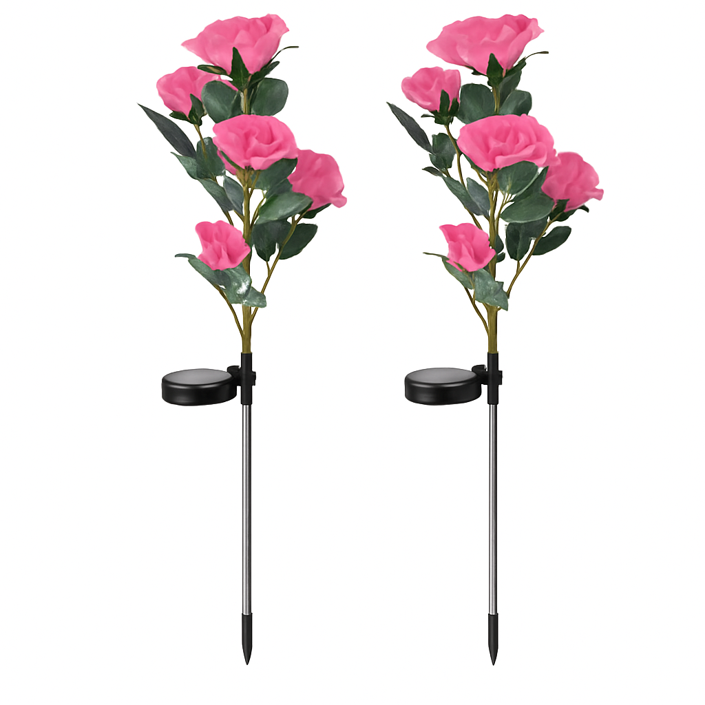 Solar Powered Rose Lights - Water-Resistant Pathway