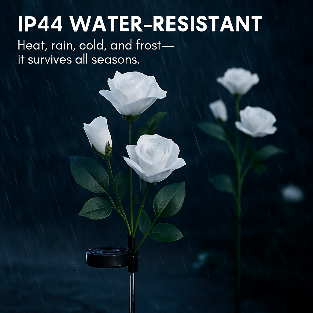 Solar Powered Rose Lights - Water-Resistant Pathway