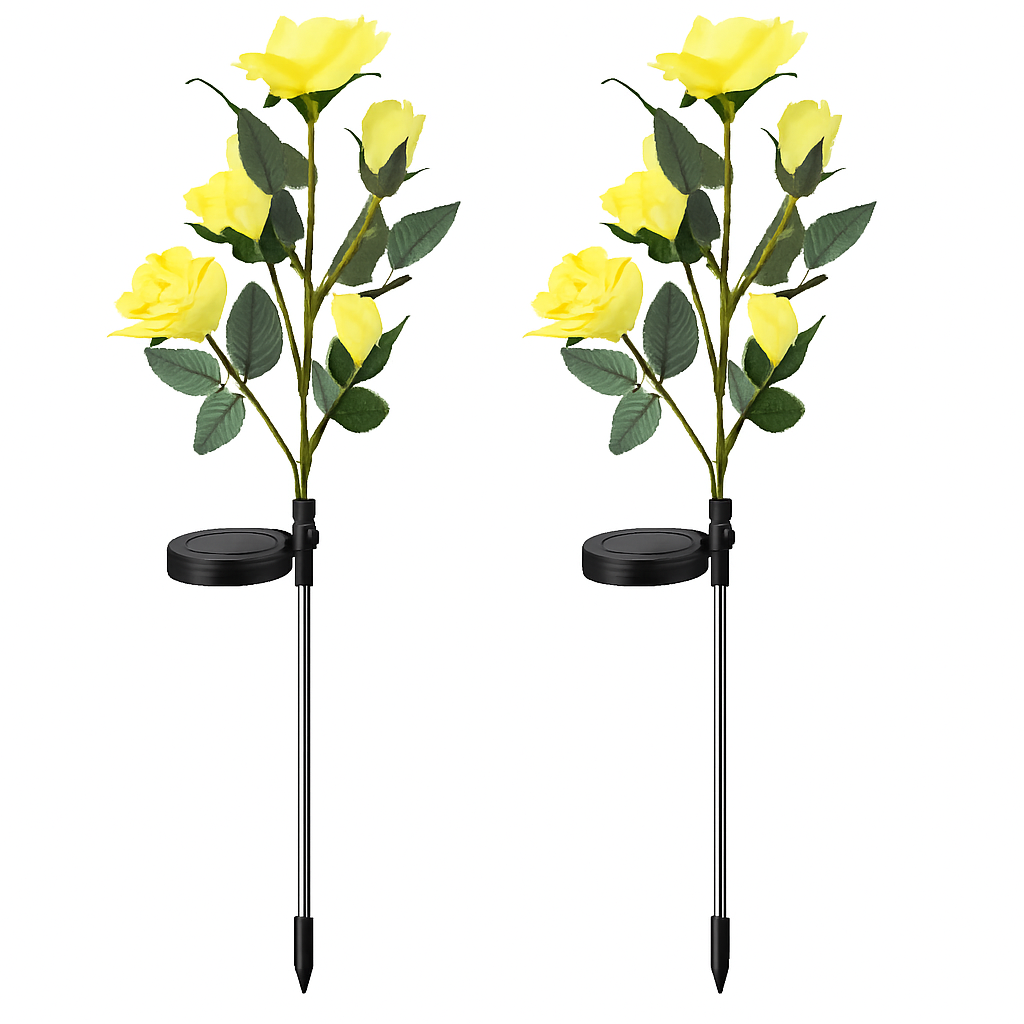 Solar Powered Rose Lights - Water-Resistant Pathway