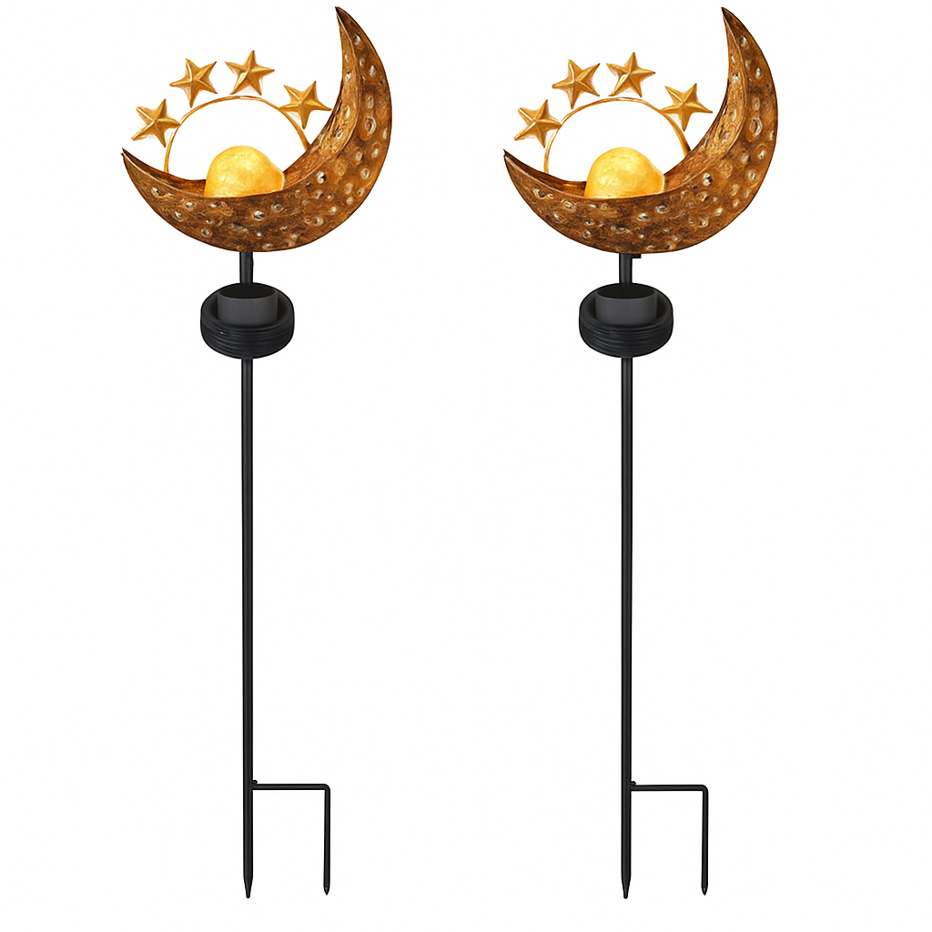 Solar Powered Sun Stake Lamp - Decorative Garden Light