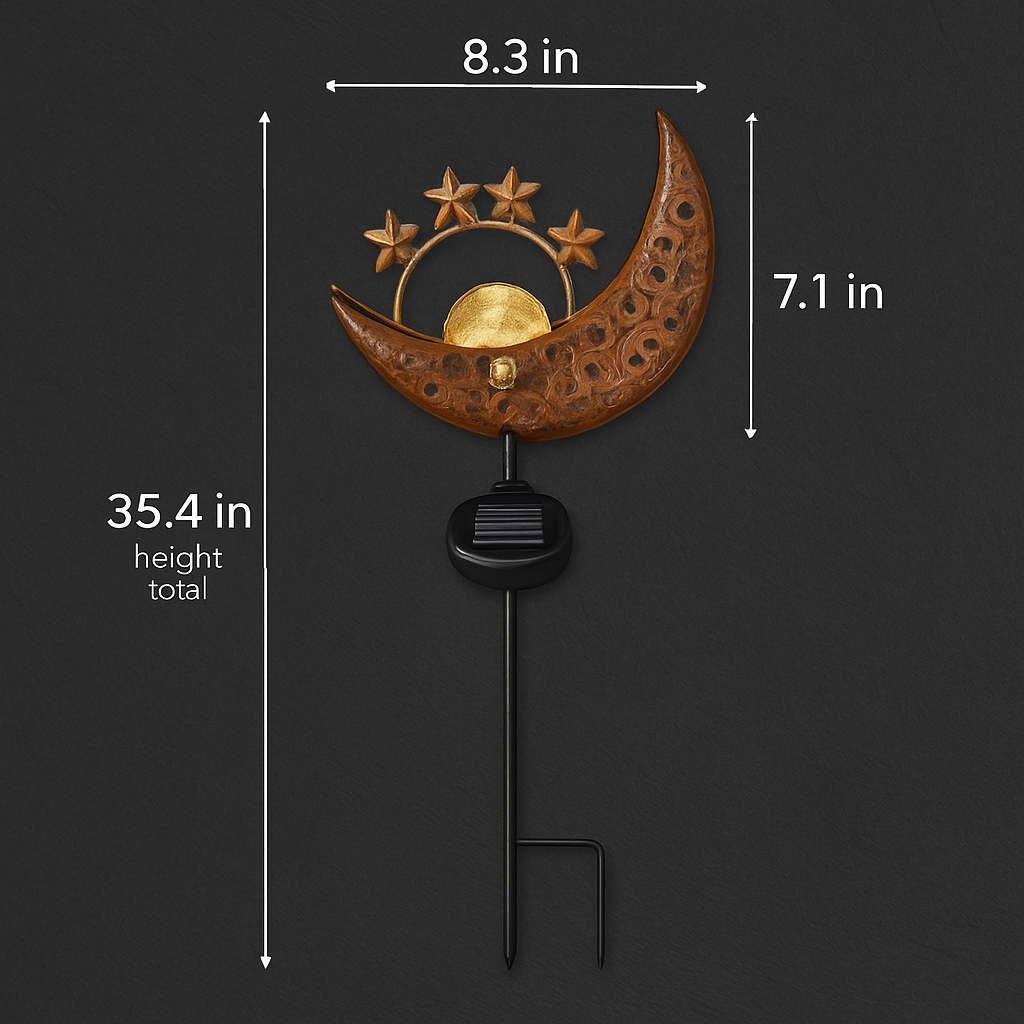 Solar Powered Sun Stake Lamp - Decorative Garden Light