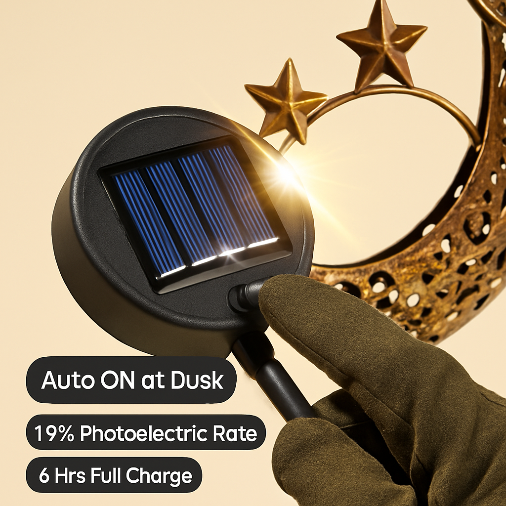 Solar Powered Sun Stake Lamp - Decorative Garden Light