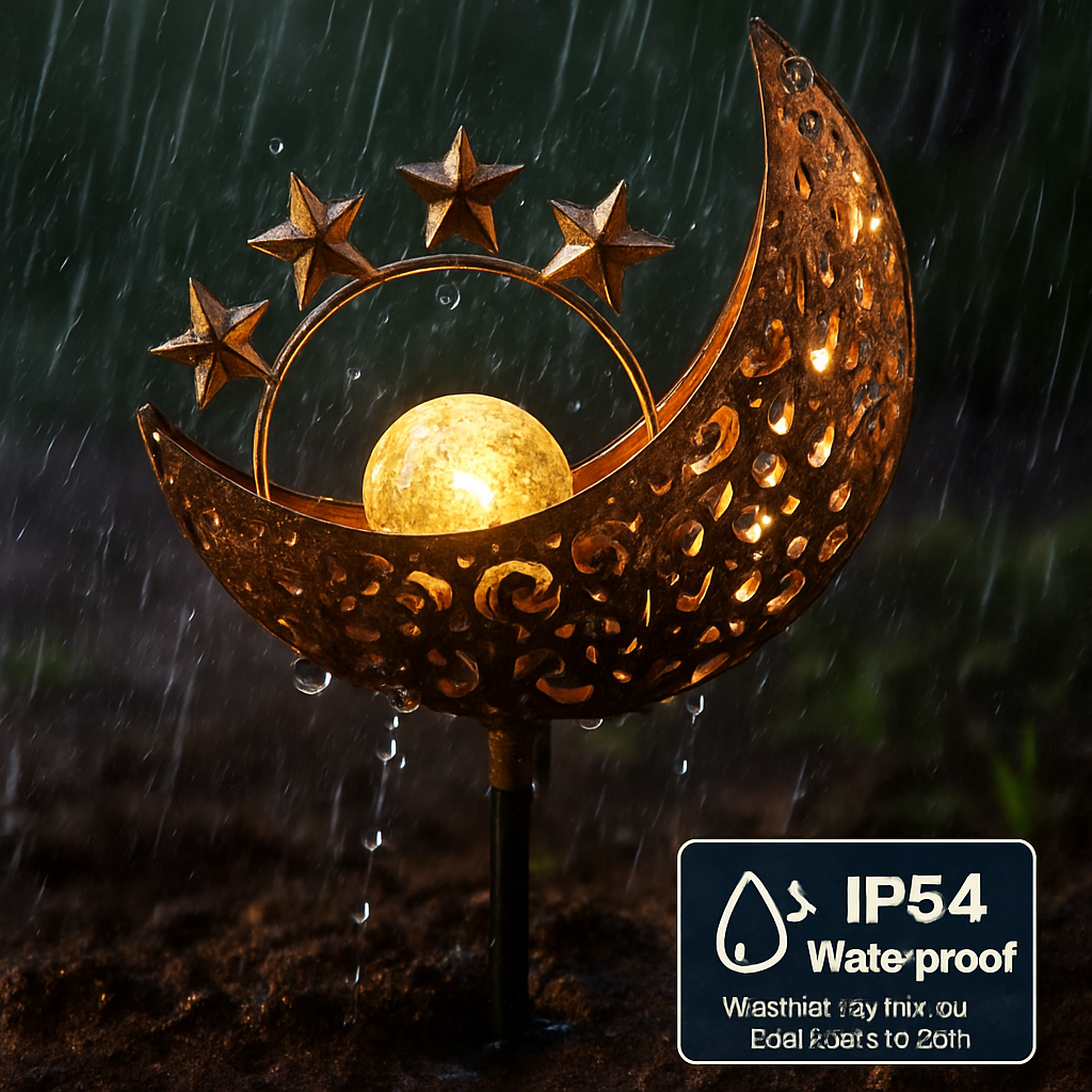 Solar Powered Sun Stake Lamp - Decorative Garden Light