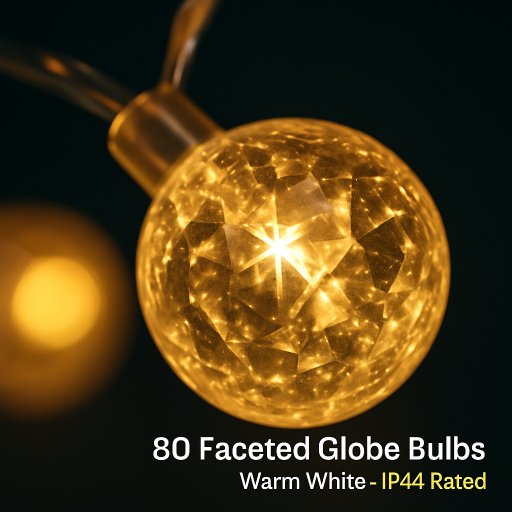 32.8Feet Globe String Lights Battery Powered Waterproof Decorative Fairy Lamp with 8 Lighting Modes Remote Control for Garden Lawn Patio