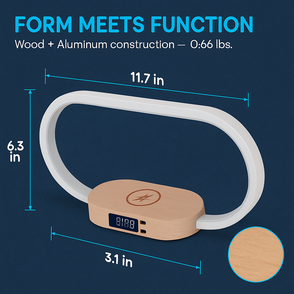 Bedside Table Lamp with Touch Control and Clock
