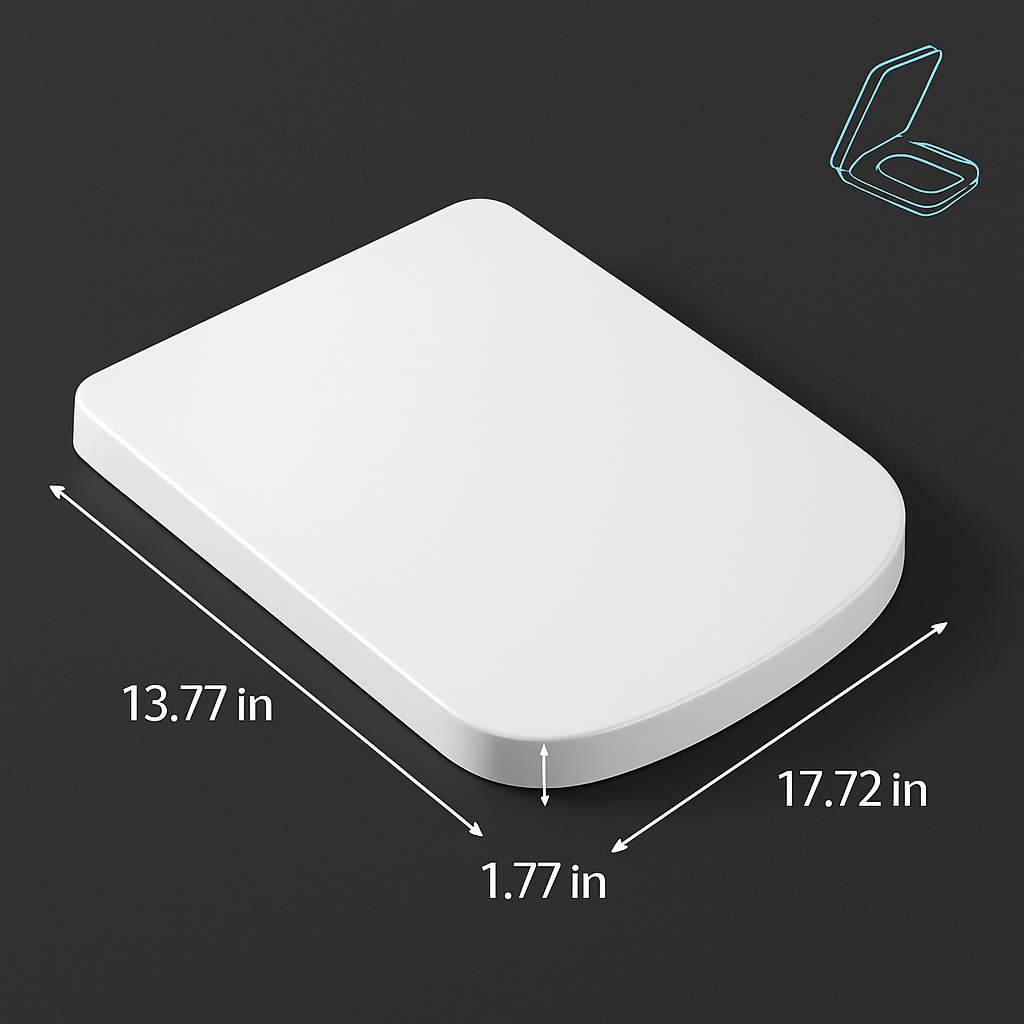 Square Toilet Seat with Grip-Tight Bumpers