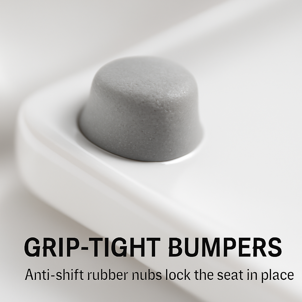Square Toilet Seat with Grip-Tight Bumpers