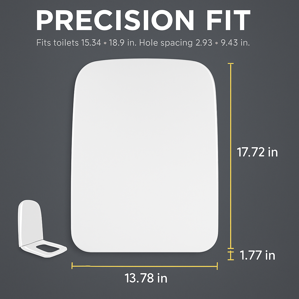 Square Toilet Seat with Grip-Tight Bumpers