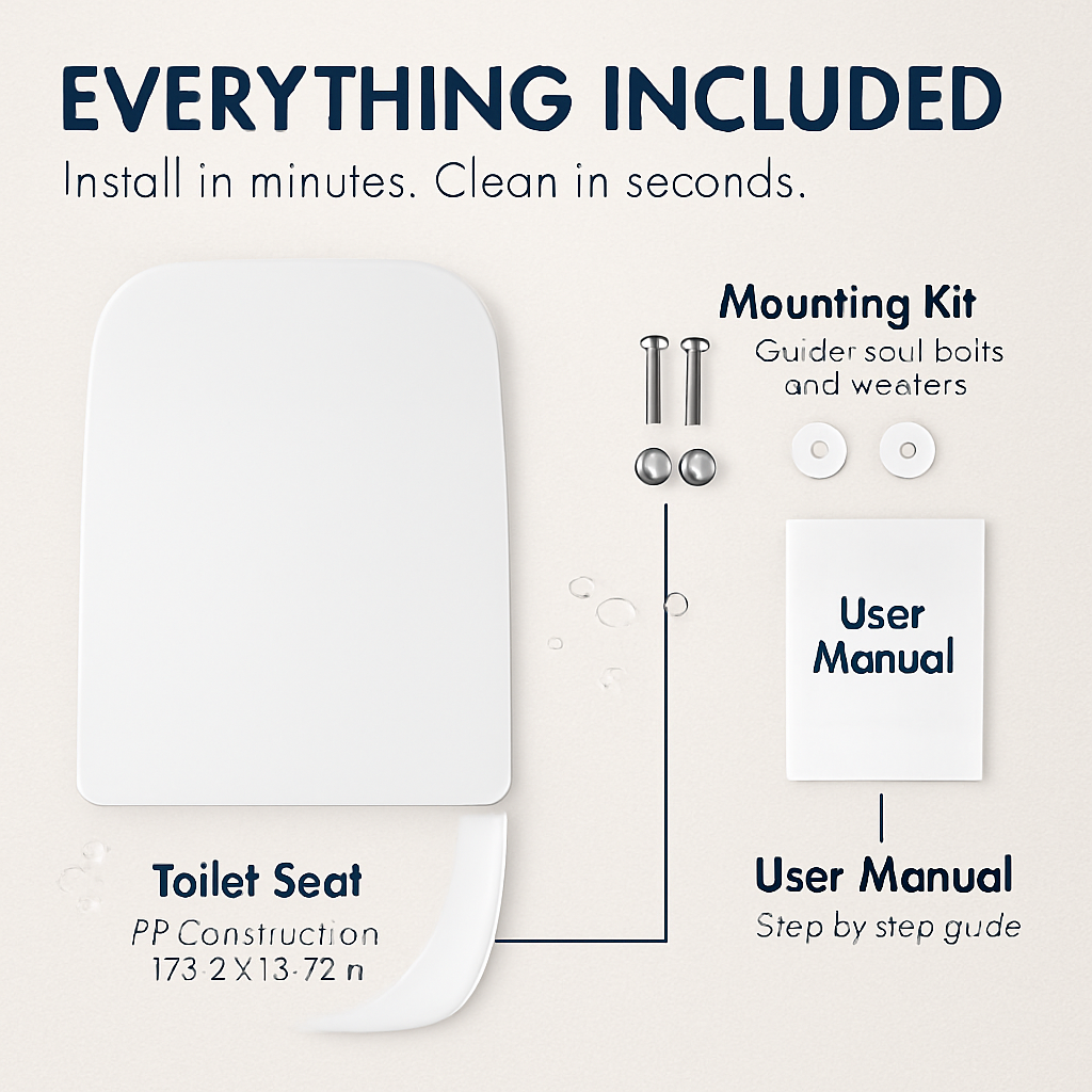 Square Toilet Seat with Grip-Tight Bumpers