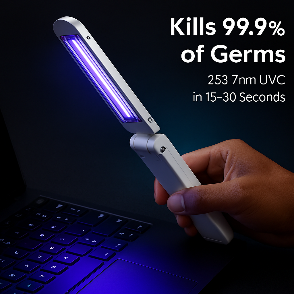 Foldable UV Sanitizer Wand for Surfaces in Home