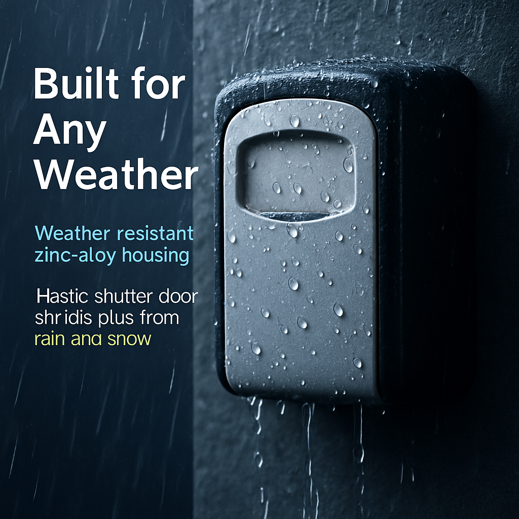 Key Lock Box with 4-Digit Resettable Code for Outdoors