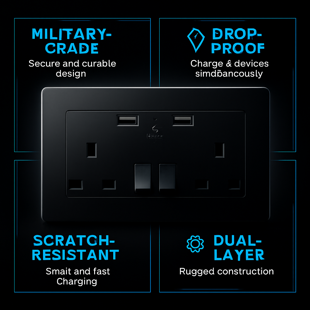 Wall Outlet Charger for UK Power Socket - Multi-Port