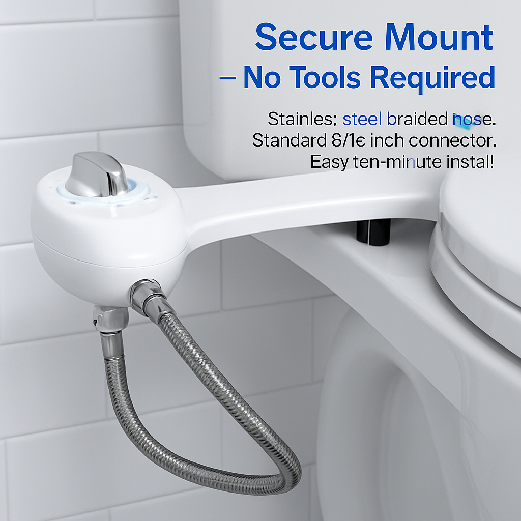 Cold Water Bidet with Self-Cleaning Dual Nozzle