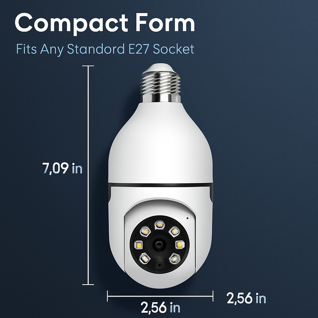 WiFi Bulb Camera with Pan Tilt and Two-Way Audio