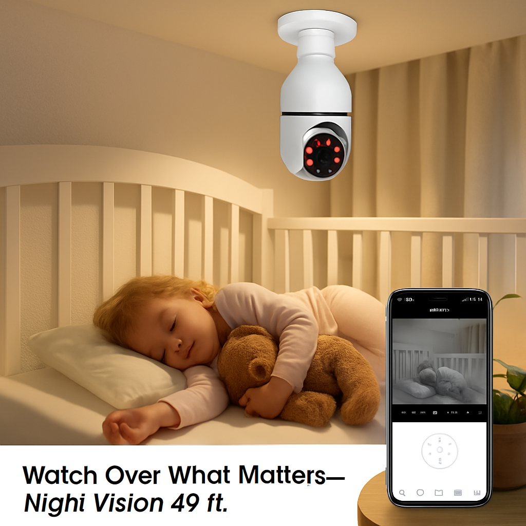 WiFi Bulb Camera with Pan Tilt and Two-Way Audio